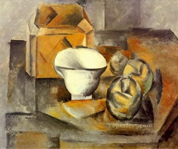 Still Life compotier box cup 1909 cubist Pablo Picasso Oil Paintings